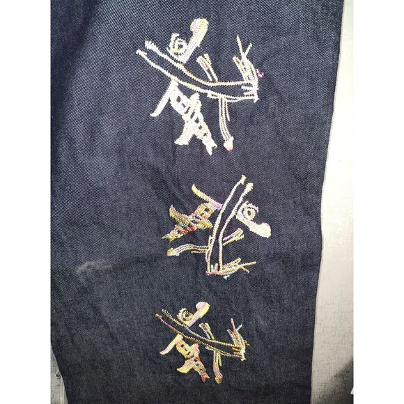 Evisu Y2K Embroidered Baggy Denim Jean Sz 42 - Picture 4 of 8